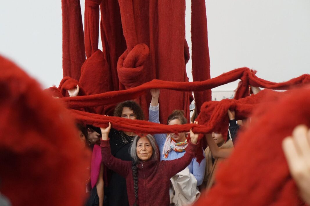 Performance: Living Quipu by Cecilia Vicuña. Brooklyn Museum